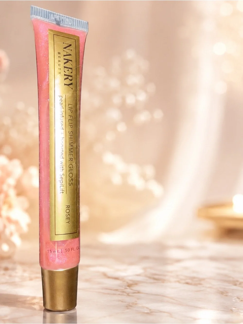 Nakery Rosey Shimmer Lip Gloss - Pink